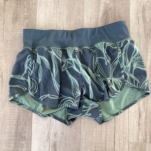 Z by Zella | green and dark gray | running shorts
